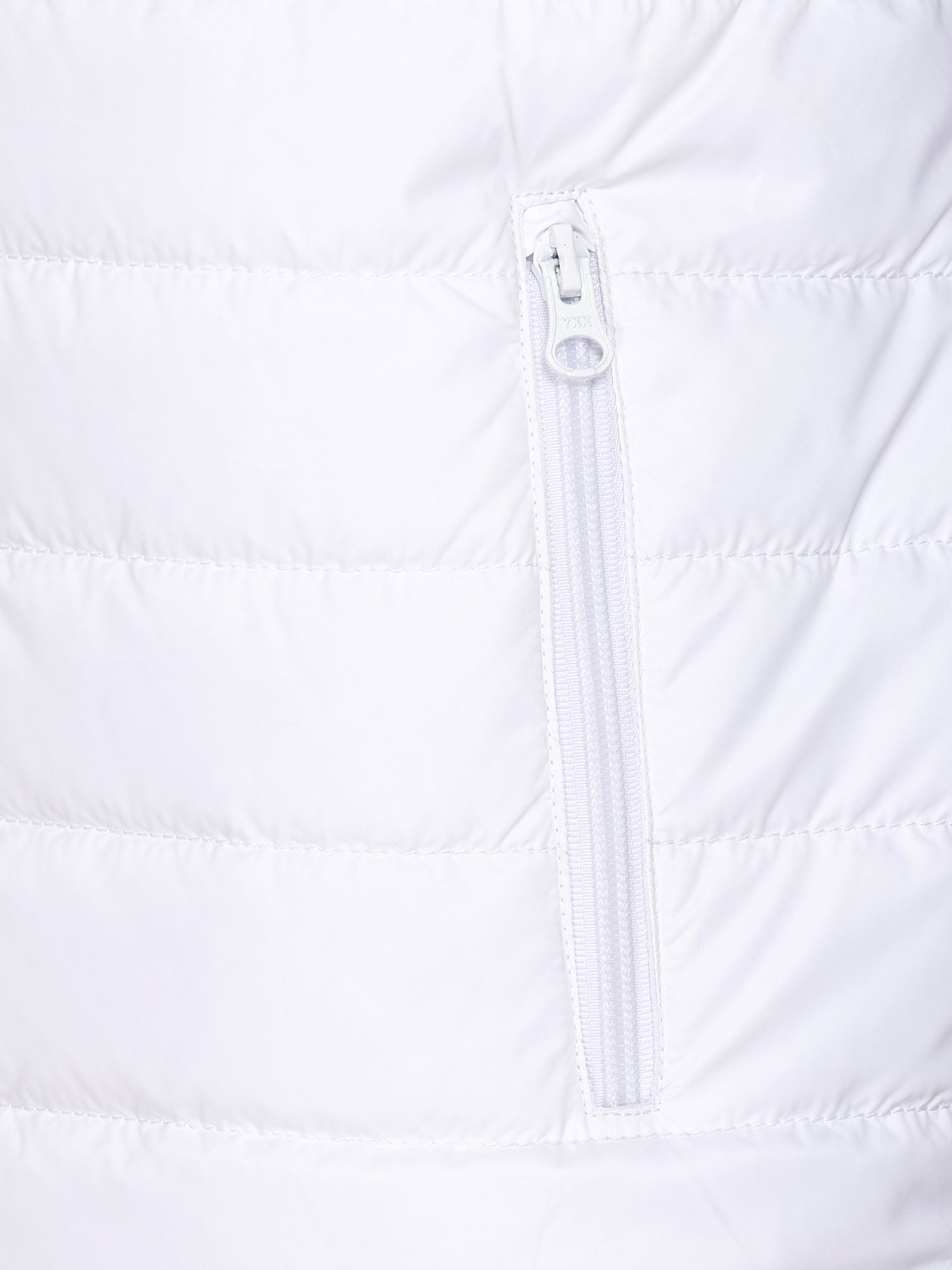 Men Winter Sleeveless Puffer Zipper Jacket White