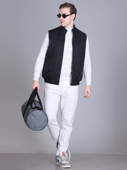 Men Winter Sleeveless Puffer Zipper Jacket