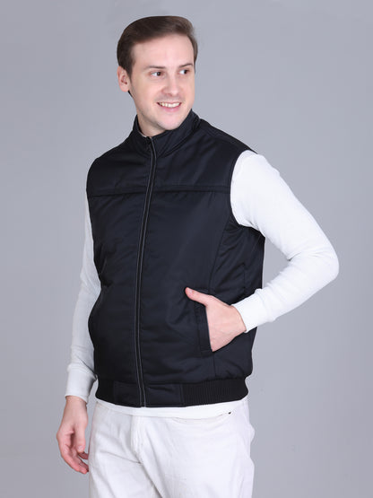 Men Winter Sleeveless Puffer Zipper Jacket