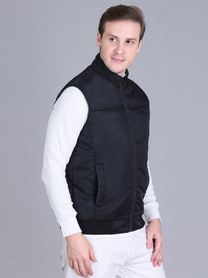 Men Winter Sleeveless Puffer Zipper Jacket