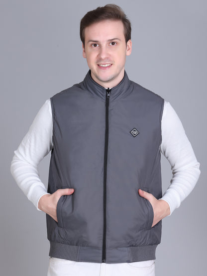 Men Winter Sleeveless Puffer Zipper Jacket
