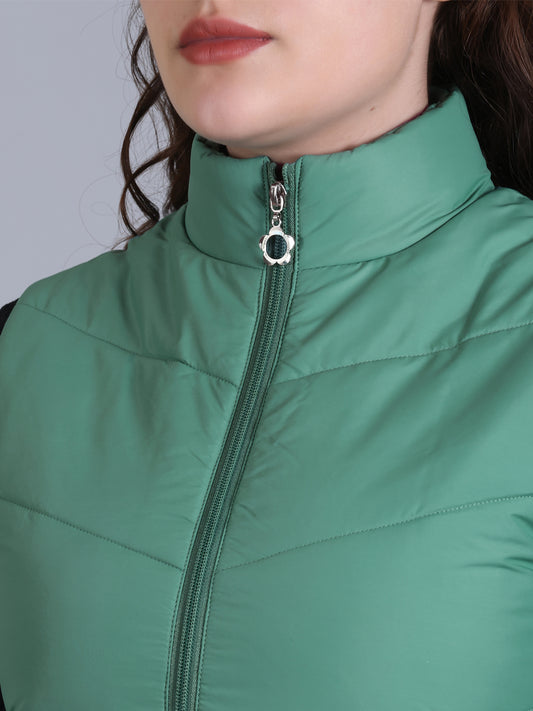 Women's Sleeveless Puffer Jacket Dark Mint