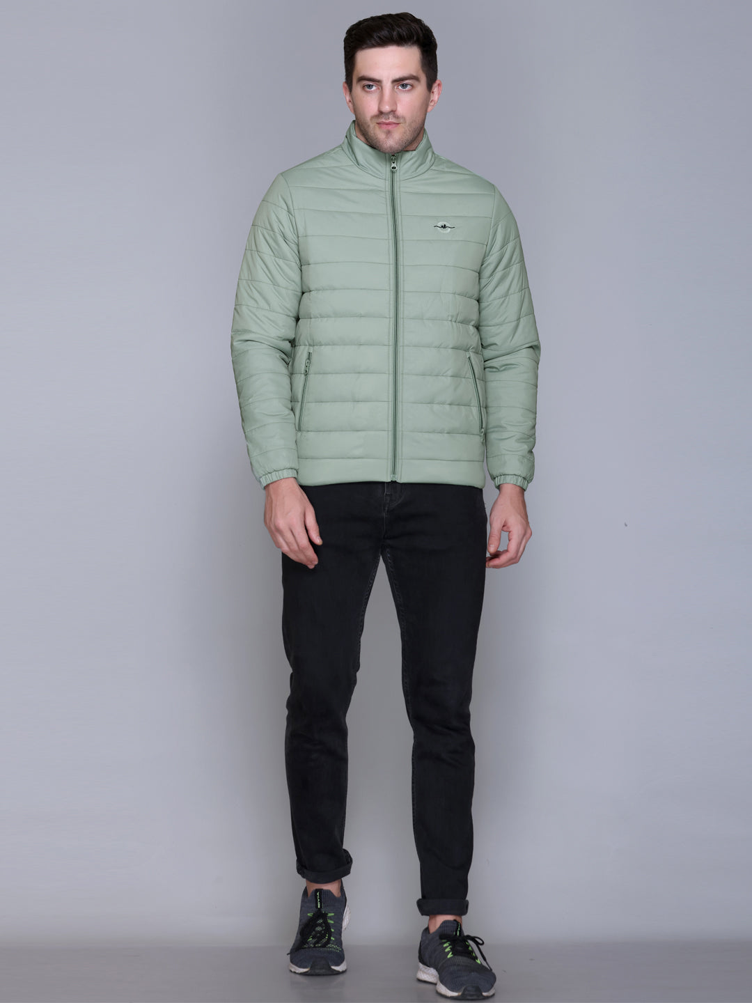 MINT NYLON ZIPPER MEN Puffer Jacket Singal Side Full Sleeve