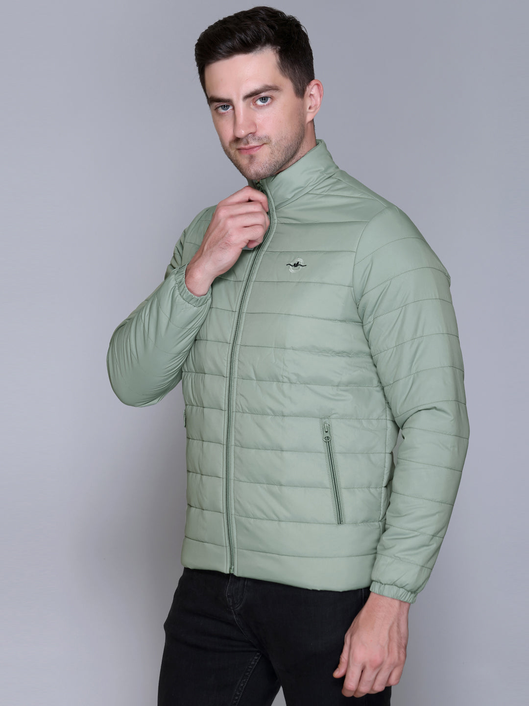 MINT NYLON ZIPPER MEN Puffer Jacket Singal Side Full Sleeve