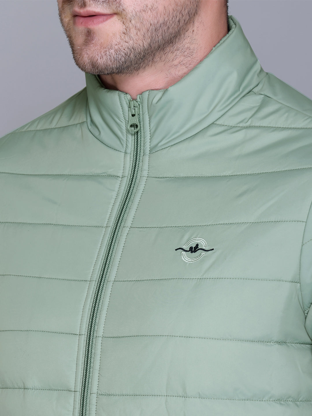 MINT NYLON ZIPPER MEN Puffer Jacket Singal Side Full Sleeve