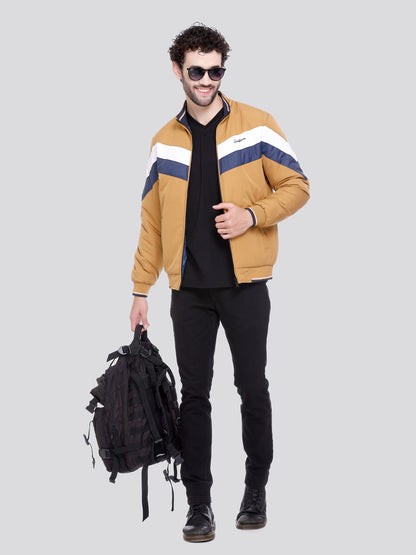 MUSTARD POLYESTER ZIPPER MEN Bomber Jacket Reversible Full Sleeve