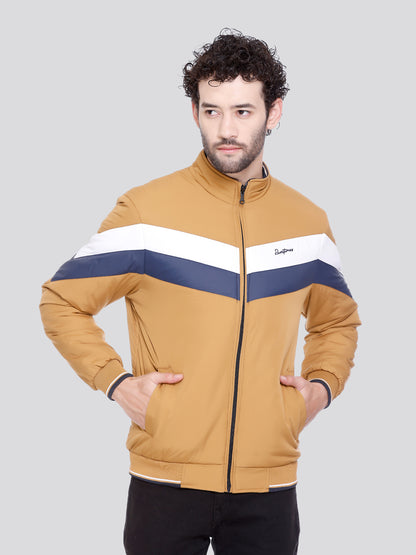 MUSTARD POLYESTER ZIPPER MEN Bomber Jacket Reversible Full Sleeve