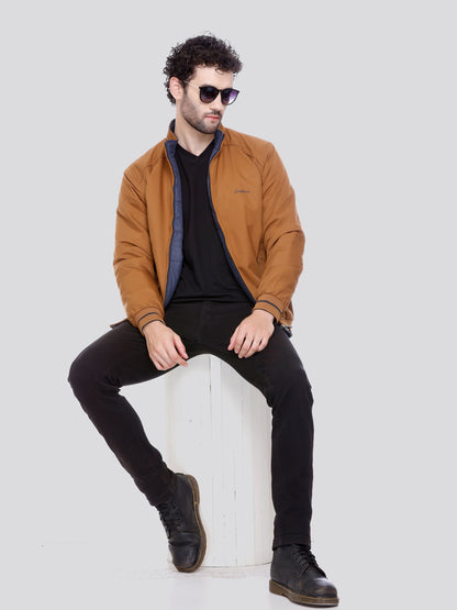 NAVY Imported Fabric ZIPPER MEN Bomber Jacket Reversible Full Sleeve