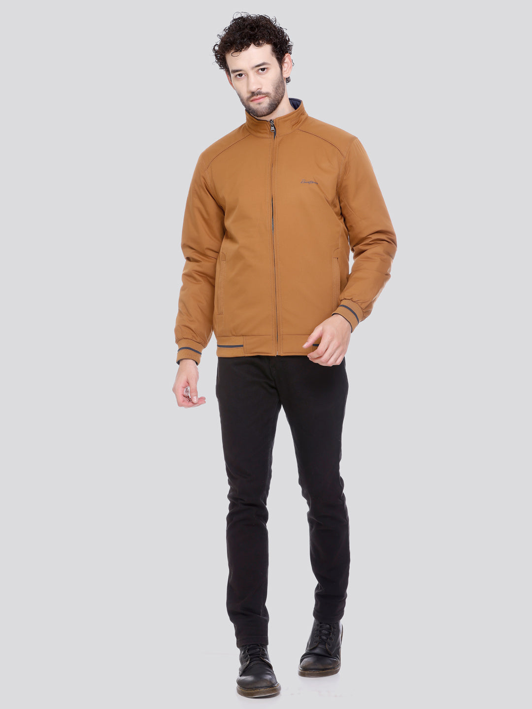 NAVY Imported Fabric ZIPPER MEN Bomber Jacket Reversible Full Sleeve