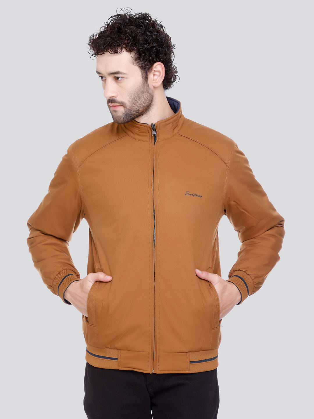 NAVY Imported Fabric ZIPPER MEN Bomber Jacket Reversible Full Sleeve