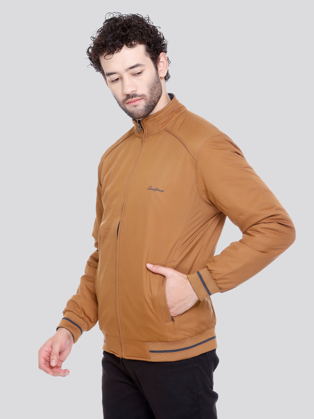 NAVY Imported Fabric ZIPPER MEN Bomber Jacket Reversible Full Sleeve