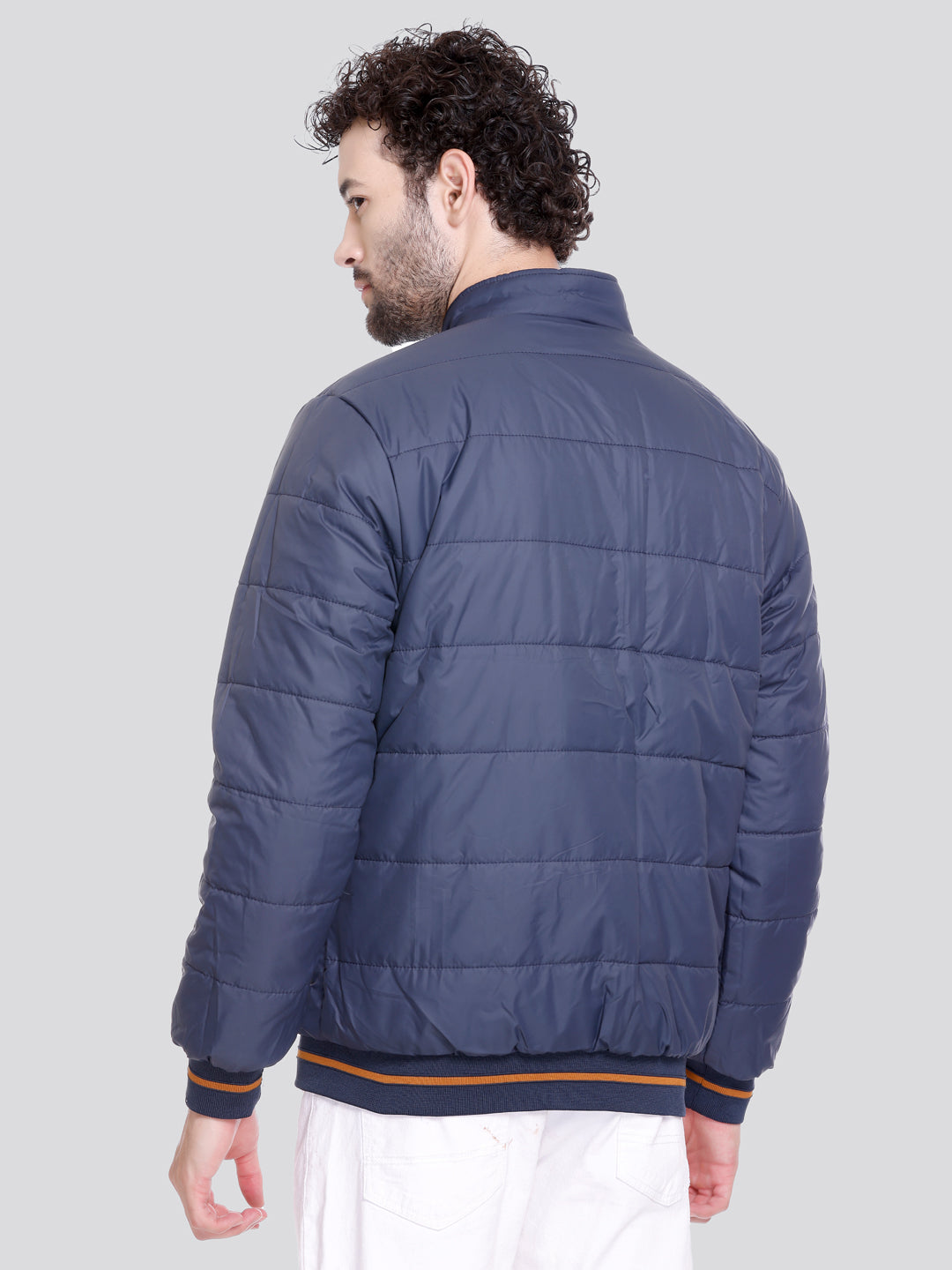 NAVY Imported Fabric ZIPPER MEN Bomber Jacket Reversible Full Sleeve