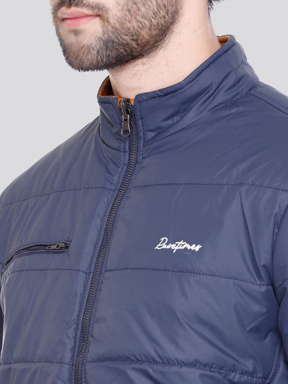 NAVY Imported Fabric ZIPPER MEN Bomber Jacket Reversible Full Sleeve