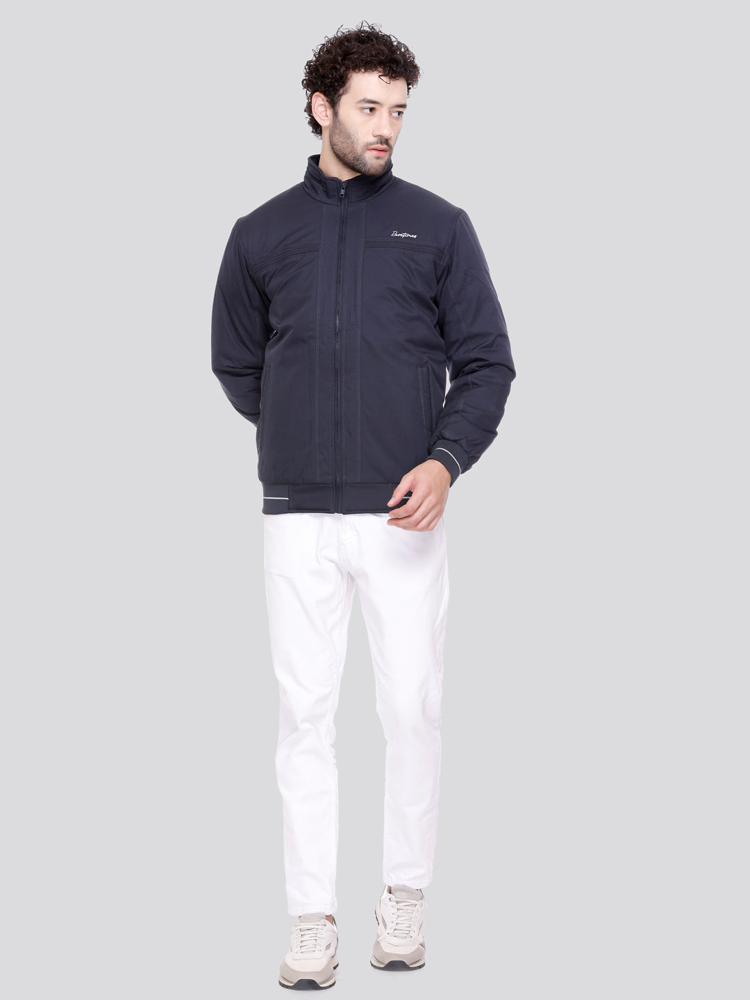 NAVY ZIPPER  Bomber Jacket  Full Sleeve