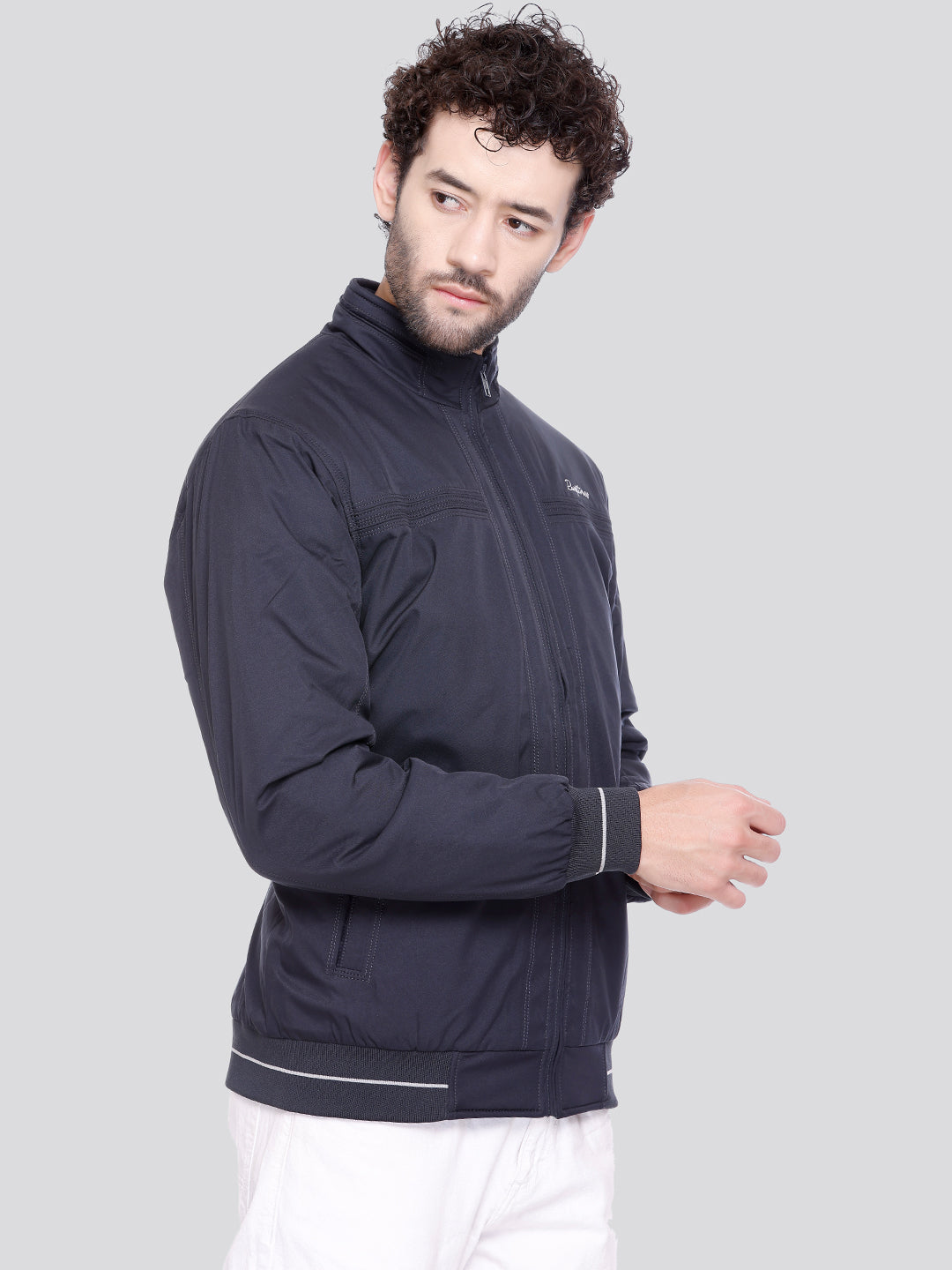 NAVY ZIPPER  Bomber Jacket  Full Sleeve