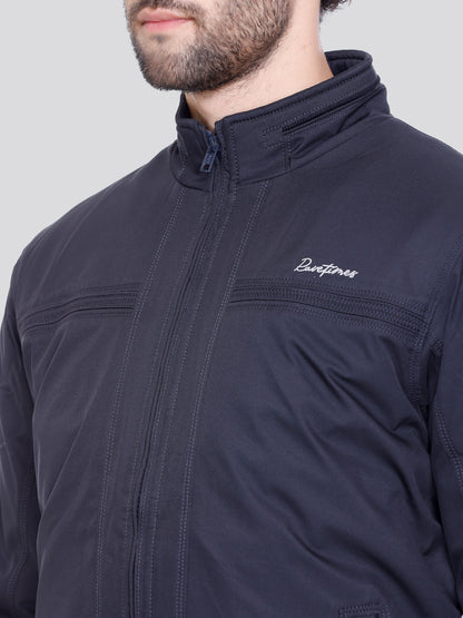 NAVY Imported Fabric ZIPPER MEN Bomber Jacket Singal Side Full Sleeve
