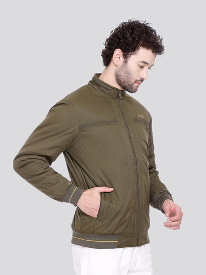 OLIVE Imported Fabric ZIPPER MEN Bomber Jacket Singal Side Full Sleeve
