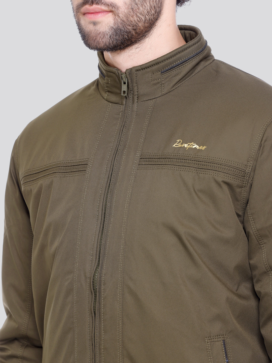 OLIVE Imported Fabric ZIPPER MEN Bomber Jacket Singal Side Full Sleeve