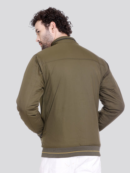 OLIVE Imported Fabric ZIPPER MEN Bomber Jacket Singal Side Full Sleeve